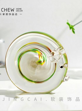 轻奢精致高档设计师款抽象艺术动物摆件酒柜客厅琉璃家居桌面摆设