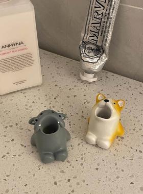 【新家的一百个快递】卡通动物牙刷架卫生间桌面摆件装饰品