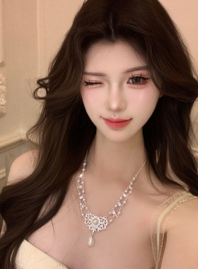 法式复古公主珍珠项链水滴吊坠