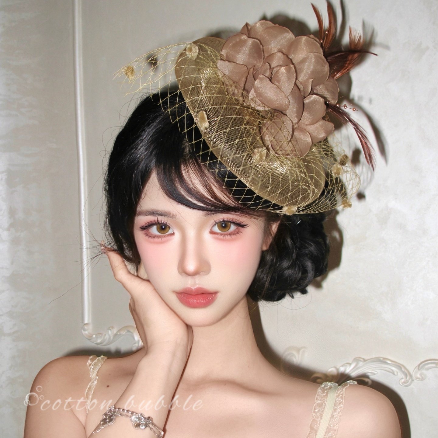 贵气奢华花朵网纱小礼帽生日头饰女名媛千金宴会礼服配饰头纱帽子,淘宝优惠券,粉丝福利购,淘宝优惠卷