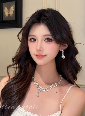 千金贵气感流苏锆石项链晚礼服