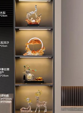中式招财鹿摆件高档玄关客厅酒柜电视柜办公室装饰品创意家居水晶