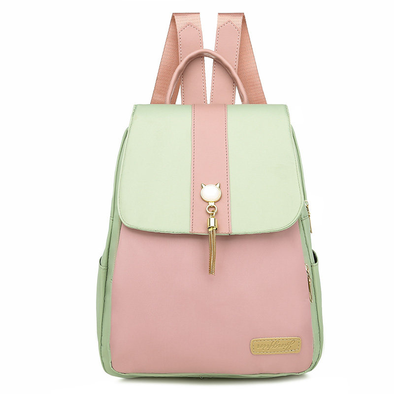 双肩包2020年新款女简约防盗超火韩版百搭明星同款背包时尚牛津布