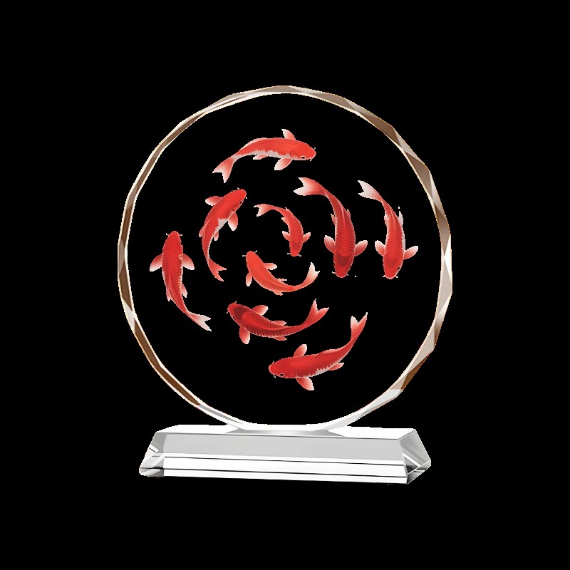 九鱼图客厅e桌面水晶摆饰九鱼聚财玄关乔迁新居送礼物家居装饰中 - 图3