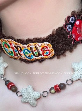 黑白小狗女闺蜜配饰小众设计感冷淡风高级感甜酷辣妹复古个性项链