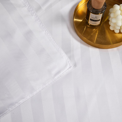 宾馆酒店床上用品四件套民宿公寓纯白色布草被套床单床笠品三件套 - 图1