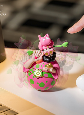 潮玩手办四喜财神不倒翁摆件