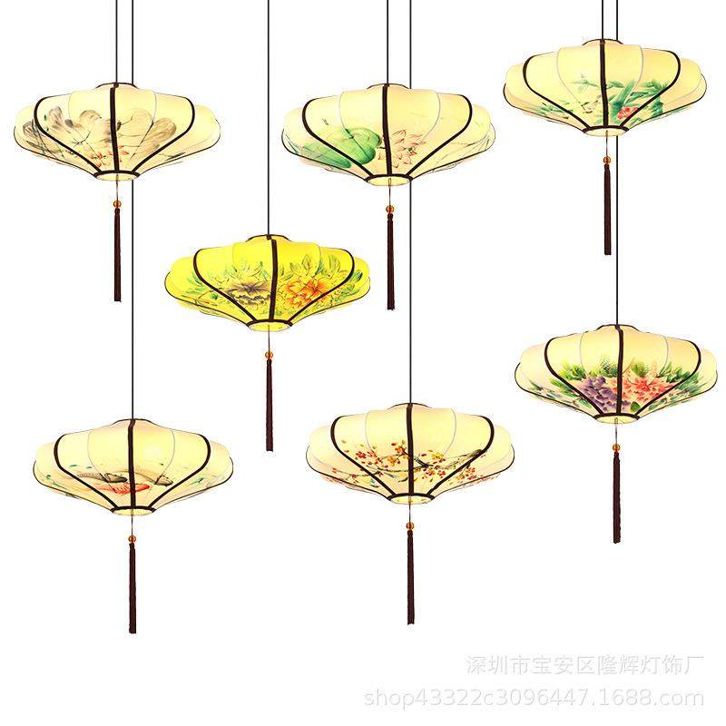 中灯笼吊灯具艺手绘中国式飞碟饭店餐厅86客厅布吊挂风装饰灯笼,淘宝优惠券,粉丝福利购,淘宝优惠卷