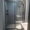 Changzhou customized extremely narrow stainless steel shower room sliding door sunken one-line bathroom glass partition one fixed and one moved