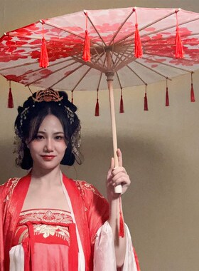古风古装扮演油纸伞拍摄摄影道具伞演出伞纯手工流苏丝带油纸伞