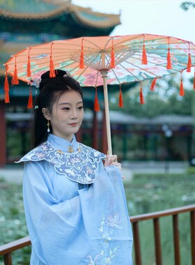 流苏丝带演出油纸伞汉服道具伞旗袍走秀装饰伞绸布春游摄影伞