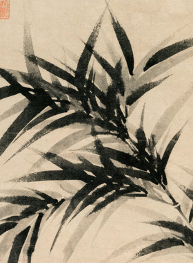 柯九思墨竹图竹石国画竹子画新中式玄关装饰画走廊竖版挂画中国风