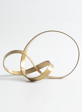 创意金属纽带摆件金色轻奢装饰品样板房客厅茶几陈设酒柜书架摆设