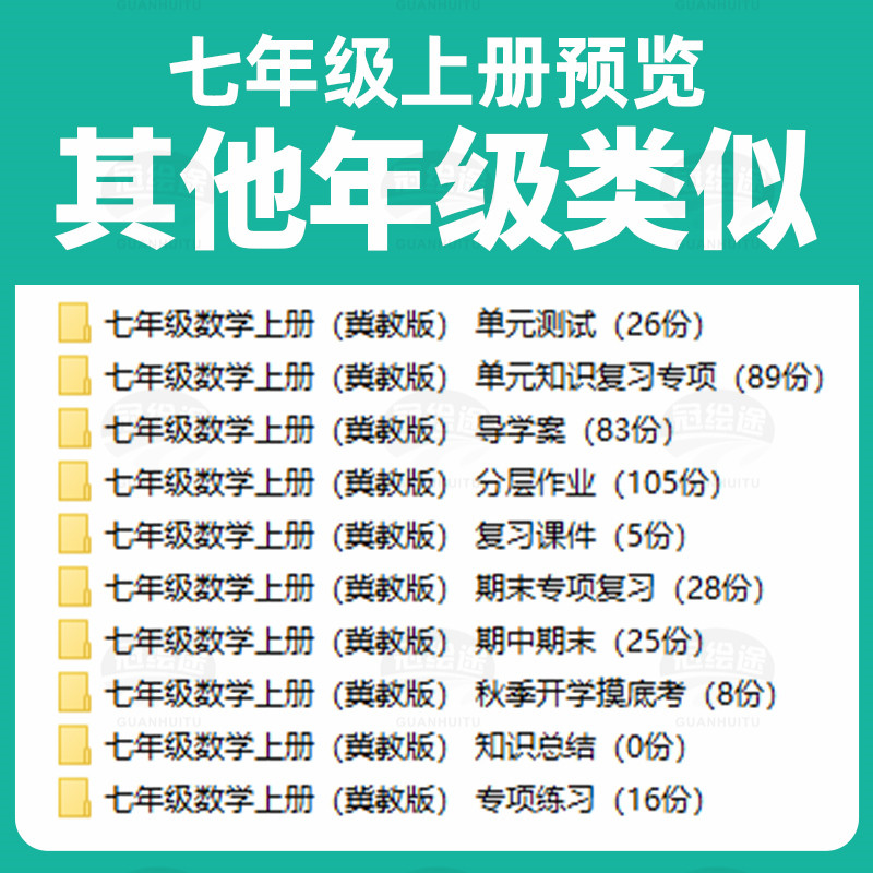 2026新版冀教版初中数学试题试卷电子版同步练习题单元检测期中期末试卷知识点总结七八九年级上下册电子版资料