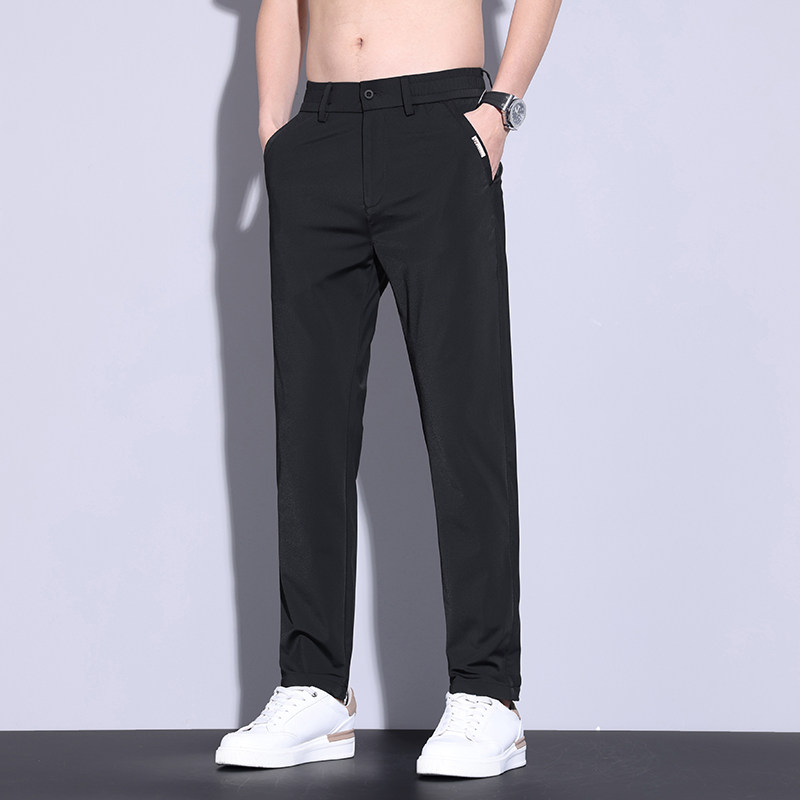 高级牛奶丝！夏季冰丝薄款男裤直筒弹力速干男士休闲裤子2025新款,淘宝优惠券,粉丝福利购,淘宝优惠卷