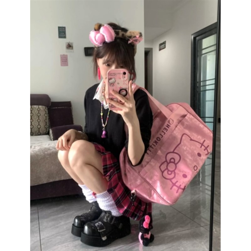 小玫JK制服套装黑色套头毛衣女秋冬学院风百搭v领针织衫长袖上衣 - 图2