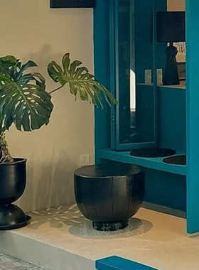 北欧实木原木墩子桌子摆件墩支架木大板底座民宿边艺术茶几简约几