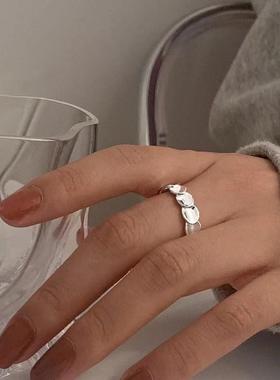 ins个性嘻哈拼接圆片亮开口戒韩版鱼鳞片手饰设计款几何食指环女