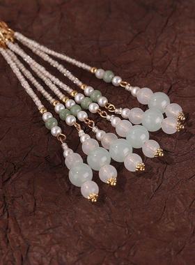 「祥云」新中式白玉髓珍珠项链女古风璎珞背云流苏串珠马面裙配饰