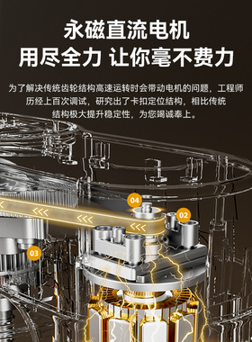 长帝小海鸥轻音直流厨师机家用厨房电器和面机烹饪机搅拌料理机