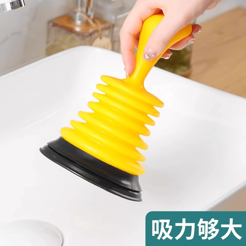 下水道疏通神器家用厨房厕所水槽水池堵塞皮搋子浴缸地漏水拔子皮 - 图1