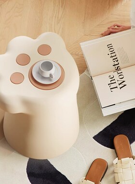 创意猫爪落地摆件沙发边几茶几可爱家居装饰品换鞋凳子卧室置物架