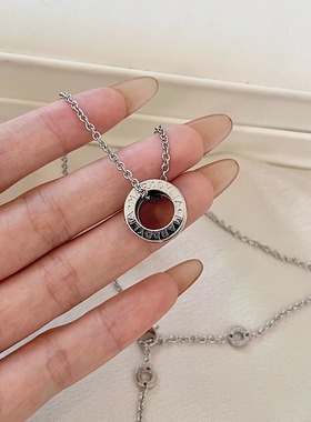 经典黑陶瓷项链S999纯银男女颈饰