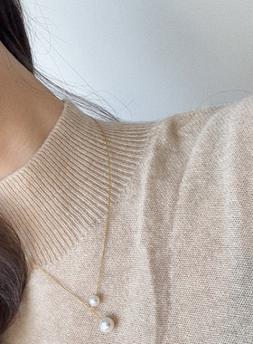 半觉【心之所引】简约高级9-10mm设计款珍珠项链