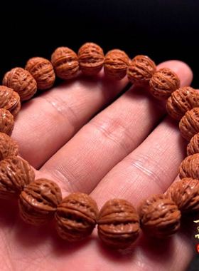 极速龙纹桃核雕刻京八棱野生文y玩小核桃手串核雕桃木手链非猴头