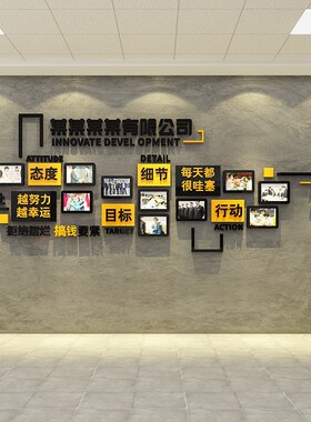新品办公室墙面装饰司企业文化布置员工风采荣誉展示Y照片氛围励
