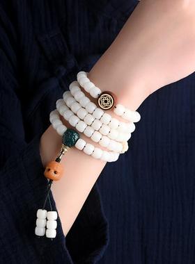 极速菩提佛c珠手串根108颗白玉手链子项链星月文玩配饰男女款金刚