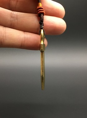 极速实心b黄铜小铜剑挂件 全铜袖珍迷你光面太极铜剑随身钥匙扣