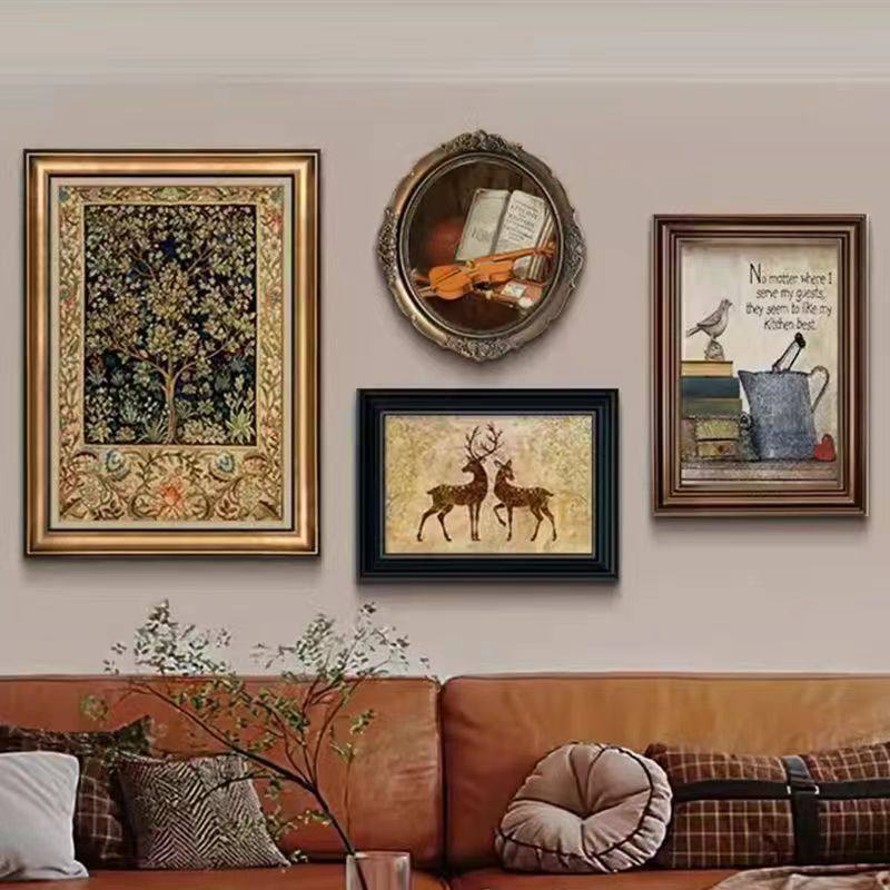 美式装饰画法式挂画复古客厅沙发背景墙小众古风组合艺术壁画油画,淘宝优惠券,粉丝福利购,淘宝优惠卷