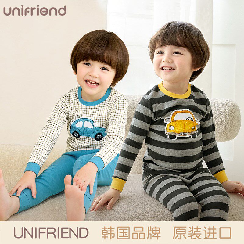 儿童内衣套装秋薄款男童秋衣秋裤纯棉男孩家居服衬衣线衣卡通汽车,淘宝优惠券,粉丝福利购,淘宝优惠卷