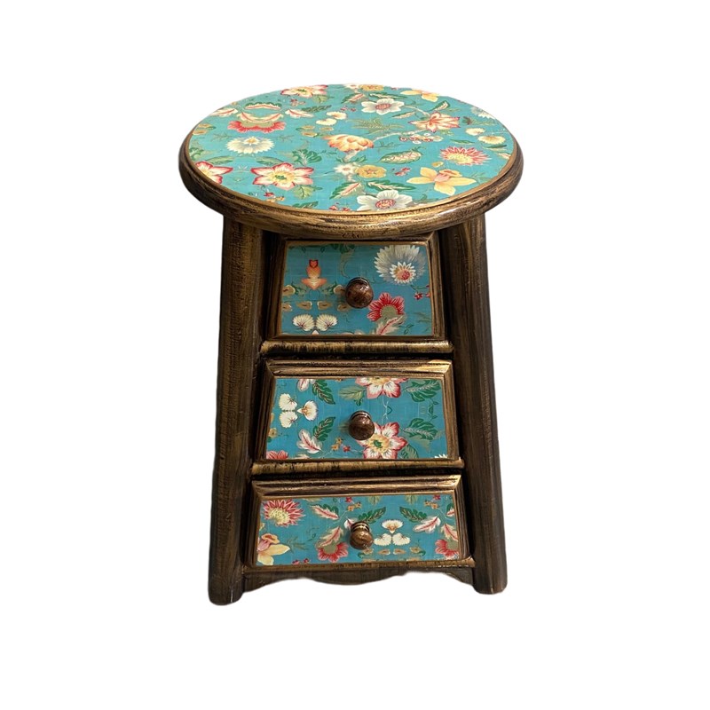 美式实木梳妆凳 欧式田园凳 带抽屉圆H凳子 家用凳 化妆凳新品 - 图3