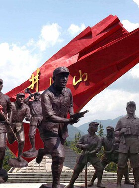 定制卡通小红军雕塑玻璃钢八路军雕像铸铜革命老区大型人物石摆件