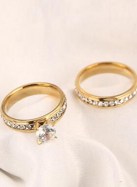 Gold wedding rings Stainless Steel Engagement Ring for Women