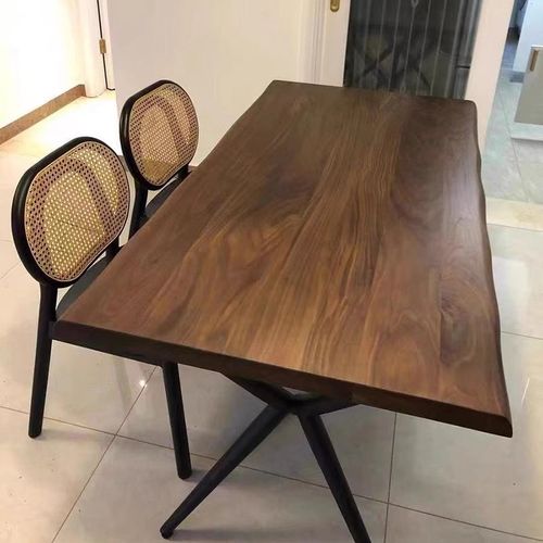 南北美黑胡桃木板桌大板茶桌餐桌书桌G升降桌白蜡面板吧台板实木 - 图2