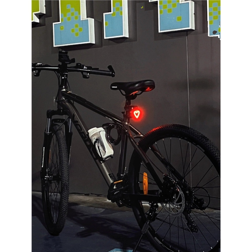 适用于捷安特喜德盛山地自行车夜骑爱心后尾灯公路车usb充电骑行 - 图0