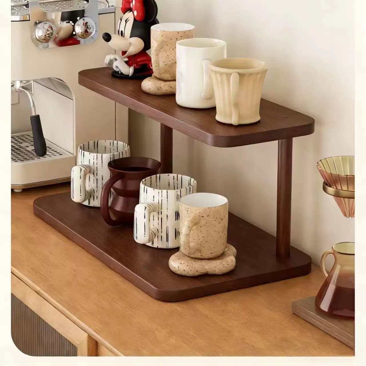 Desktop storage rack cup storage rack dining table countertop work station water cup coffee cup tea set small cup stand table
