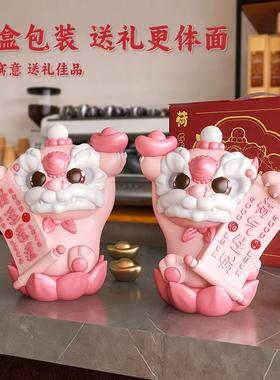 醒狮摆件龙年舞狮客厅玄关电视柜家居装修饰开业乔迁之喜礼物