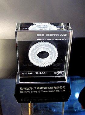 水晶内雕机械模型商务纪念品公司开业庆典礼品办公室摆件厂家