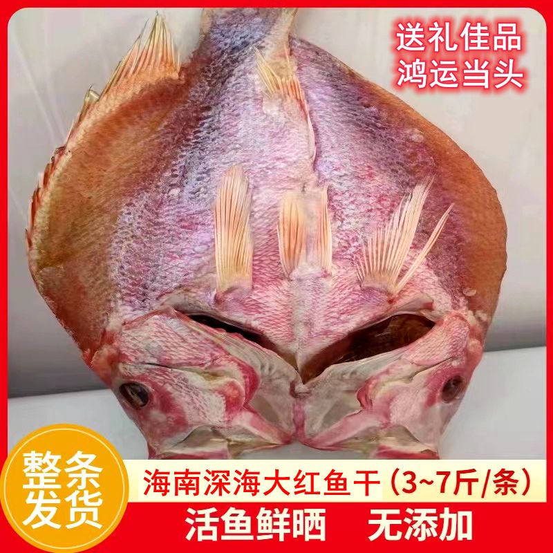 优质儋州大红鱼干深海野生特大整条现晒无添加咸鱼干海南湛江特产