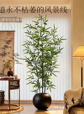 竹子仿真绿植室内客厅高级感轻奢大型落地仿生假植物落地盆栽摆件