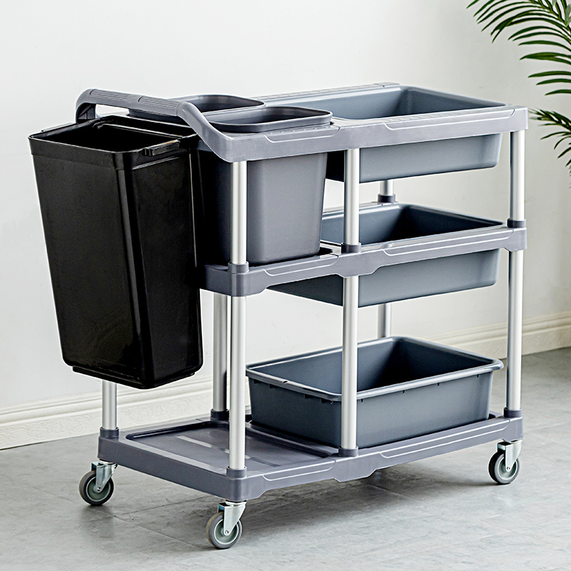 不锈钢餐车小推车三层餐厅收碗车餐盘收集服务车送餐车饭店手推车 - 图2