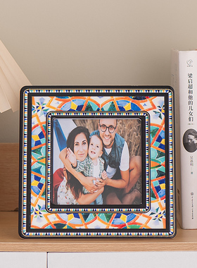 陶瓷美式手绘陶瓷装饰画相框文创旅游纪念品伴手礼家居玄关摆件