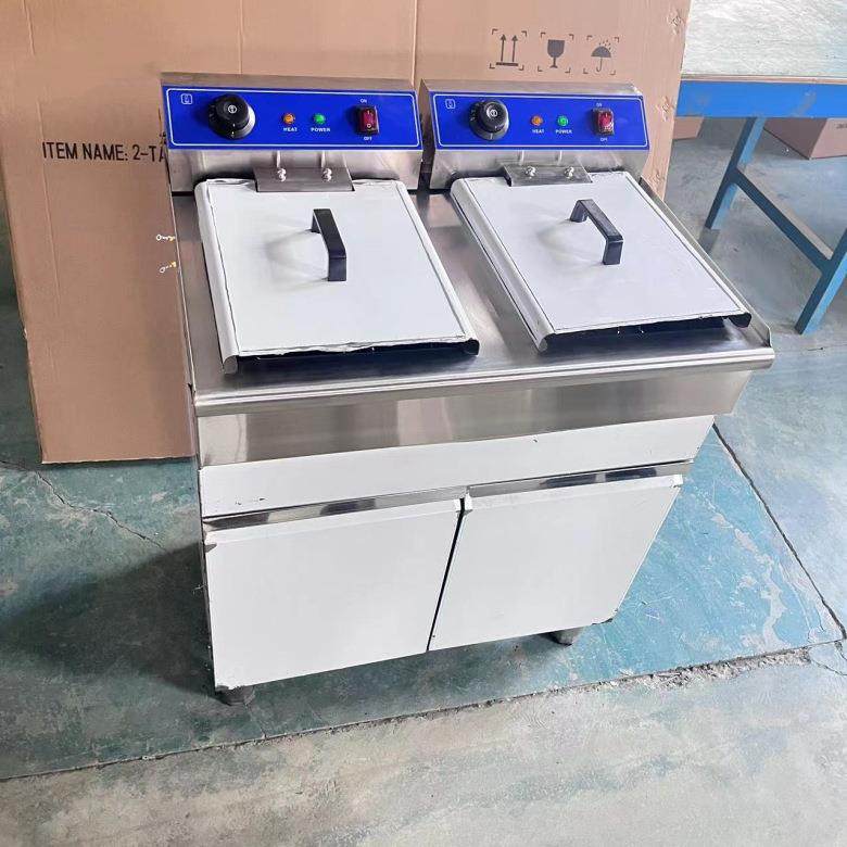 立式双缸双筛电炸炉连柜座大容量炸薯条油炸锅炸鸡排恒温油炸机器,淘宝优惠券,粉丝福利购,淘宝优惠卷