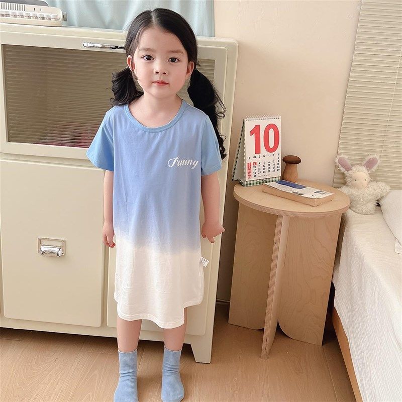 女童睡裙纯棉a类夏季短袖薄款小女孩公主风睡衣裙宝宝儿童家居服,淘宝优惠券,粉丝福利购,淘宝优惠卷