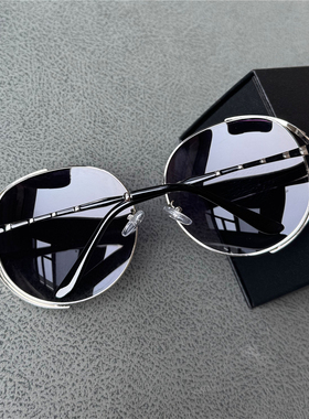 胖脸女士偏光太阳镜圆形镂空明星同款显瘦茶色墨镜防晒遮脸加大码