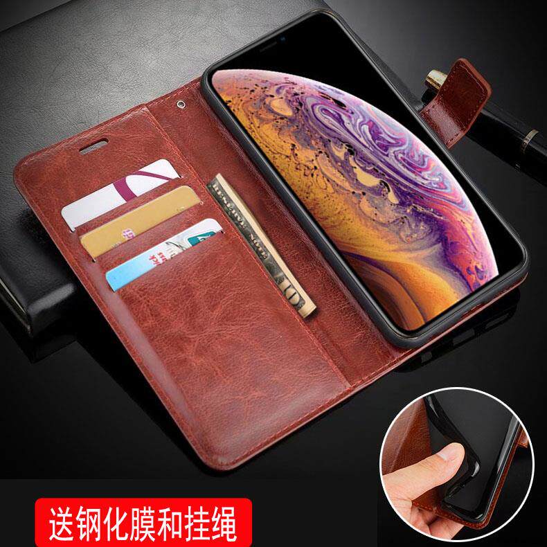 适用苹果xs手机壳翻盖A2100外壳插卡iphonexs保护套5.8寸MT982ZA/A钱包款iponexs钢化膜A2099潮女平果全包ioh